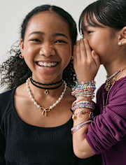 Girls Bow Pearl 2-Piece Jewelry Set