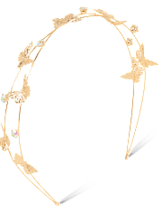 Bandeau papillon orné de bijoux pour filles