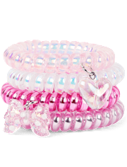 Girls Heart Coil Bracelet 4-Pack