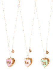 Girls Bow BFF Locket Necklace 3-Pack