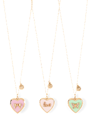Girls Bow BFF Locket Necklace 3-Pack