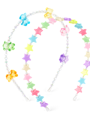 Lot de 2 bandeaux oursons en perles pour filles