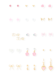 Girls Bow Earrings 15-Pack