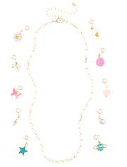 Girls DIY Charm Necklace 12-Piece Set
