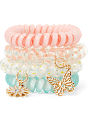 Girls Butterfly Coil Bracelet 4-Pack