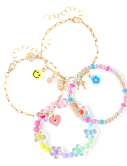 Girls Happy Face Bracelet 4-Pack