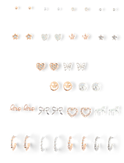 Girls Heart Earrings 20-Pack