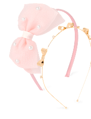 Girls Mesh Bow Headband 2-Pack