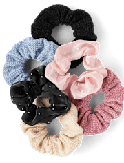 Girls Rhinestone Scrunchie 6-Pack