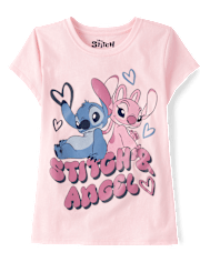 Girls Stitch and Angel Graphic Tee