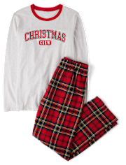 Adult Matching Family Christmas Crew Cotton And Flannel Pajamas