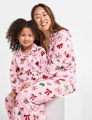 Pyjama de Noël avec nœud pour maman et moi