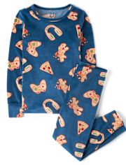 Pyjama en velours ajusté pour garçon, motif pain d'épices