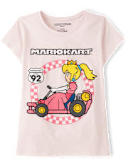 Girls Princess Peach Mario Kart Graphic Tee