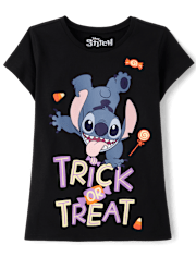 Girls Trick Or Treat Stitch Graphic Tee