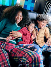 Kids Matching Family Christmas Crew Snug Fit Cotton And Flannel Pajamas