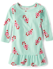 Chemise de nuit en velours à motif canne de bonbon pour bébé et petite fille