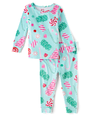 Baby And Toddler Girls Holiday Gummy Velour Pajamas