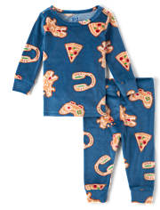 Baby And Toddler Boys Gingerbread Gamer Snug Fit Velour Pajamas
