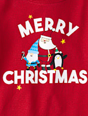 Pyjama assorti pour enfants en coton et micropolaire « Joyeux Noël »