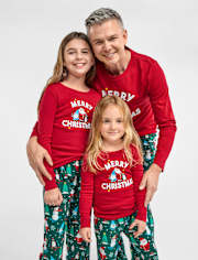 Kids Matching Family Merry Christmas Cotton And Microfleece Pajamas