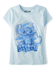 Girls Airbrush Stitch Graphic Tee
