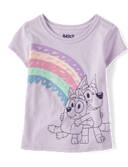 Toddler Girls Rainbow Bluey Graphic Tee
