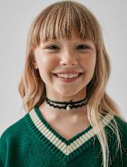 Girls Bow Choker Necklace 7-Pack