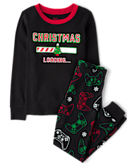Kids Christmas Gamer Snug Fit Cotton Pajamas
