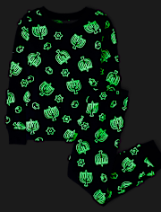 Kids Matching Family Glow Hanukkah Snug Fit Cotton Pajamas