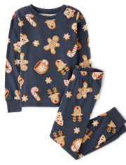 Kids Matching Family Gingerbread Snug Fit Cotton Pajamas
