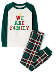 Kids Matching Family We Are Family Snug Fit Cotton Pajamas