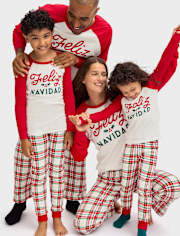 Kids Matching Family Feliz Navidad Snug Fit Cotton Pajamas