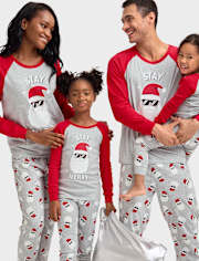 Kids Matching Family Glow Stay Merry Snug Fit Cotton Pajamas