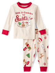Baby And Toddler Milk And Cookies Snug Fit Cotton Pajamas