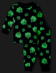 Baby And Toddler Matching Family Glow Hanukkah Snug Fit Cotton Pajamas