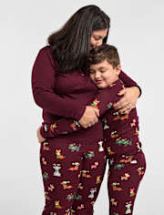 Baby And Toddler Matching Family Holiday Dog Snug Fit Cotton Pajamas