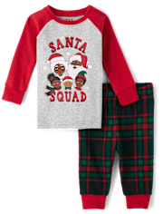 Baby And Toddler Matching Family Santa Squad Snug Fit Cotton Pajamas