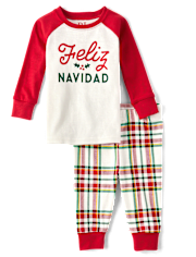Baby And Toddler Matching Family Feliz Navidad Snug Fit Cotton Pajamas