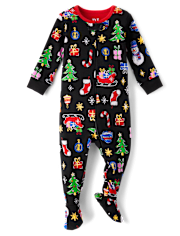 Baby And Toddler Matching Family Holiday Snug Fit Cotton Footed One Piece Pajamas