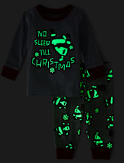Baby And Toddler Glow Santa Dancing Snug Fit Cotton Pajamas