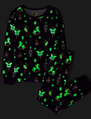 Girls Glow Nutcracker Ballerina Snug Fit Cotton Pajamas
