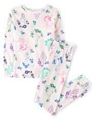 Girls Disney™ Princess Floral Snug Fit Cotton Pajamas