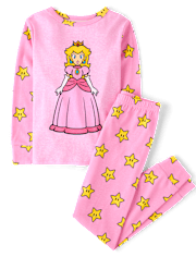 Girls Super Mario™ Princess Peach Snug Fit Cotton Pajamas