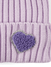 Toddler Girls Chenille Patch Pom Pom Beanie