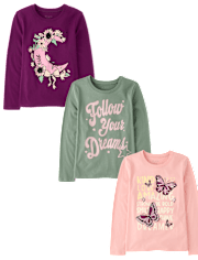 Girls Dreamer Graphic Tee 3-Pack
