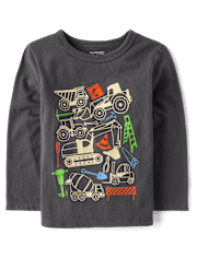 Baby And Toddler Boys Construction Vehicles Graphic Tee
