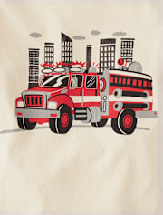 T-shirt graphique camion de pompiers pour bébés et tout-petits garçons