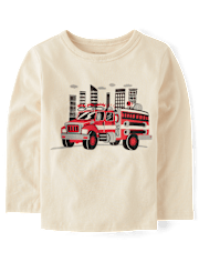 T-shirt graphique camion de pompiers pour bébés et tout-petits garçons