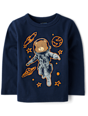 Baby And Toddler Boys Bear Astronaut Graphic Tee